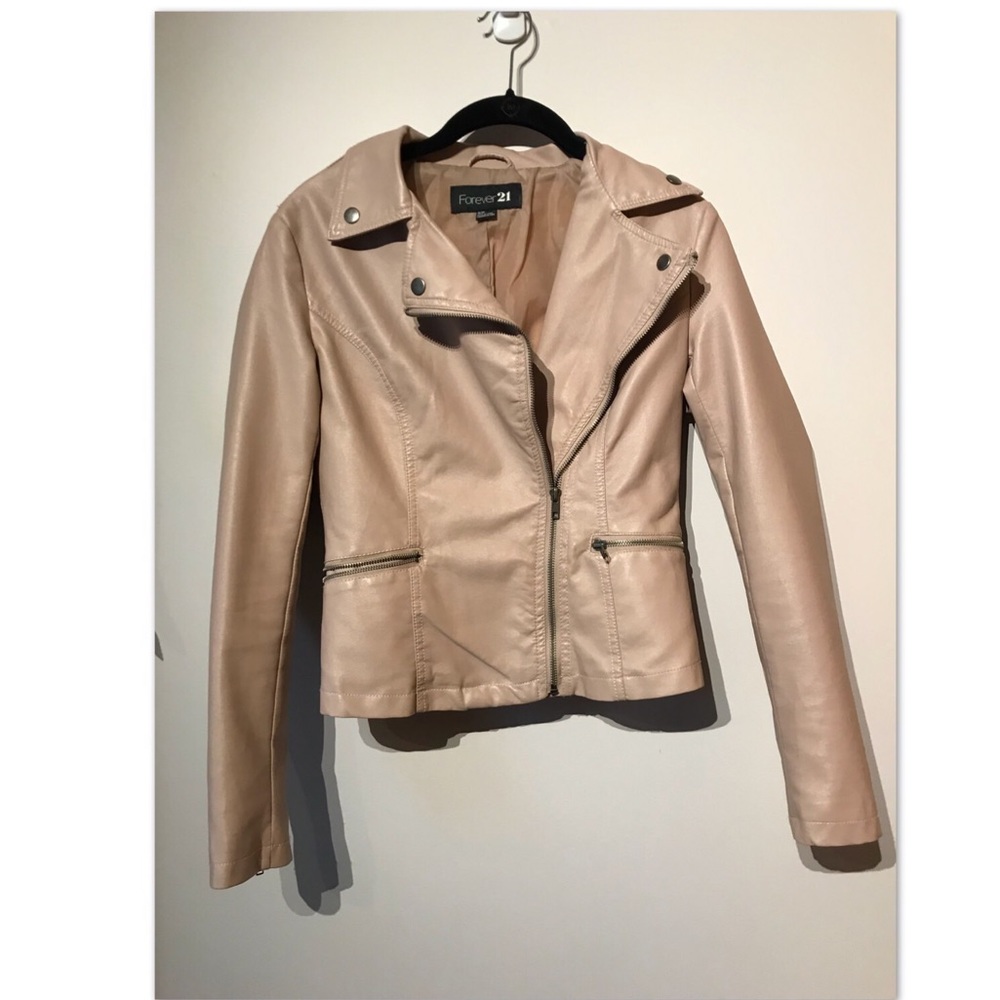 Pink faux leather jacket